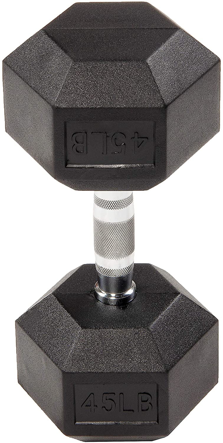 Rubber Encased Hex Dumbbells 20 Lbs. Pair P122