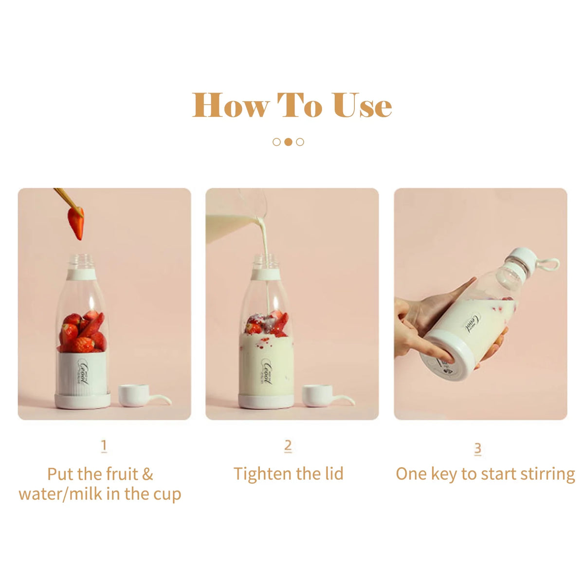 300mL Portable Electric Juicer Cup USB Blender F68075