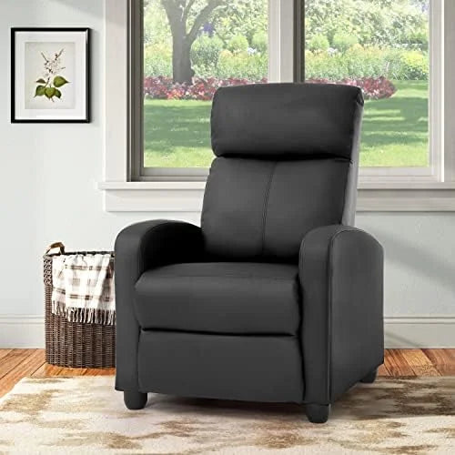 Black Faux Leather Recliner Chair D18617
