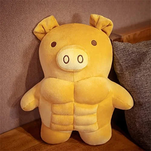Cartoon Muscle Bear Plush Teddy Bear Large Doll, 27.5 inch A73657