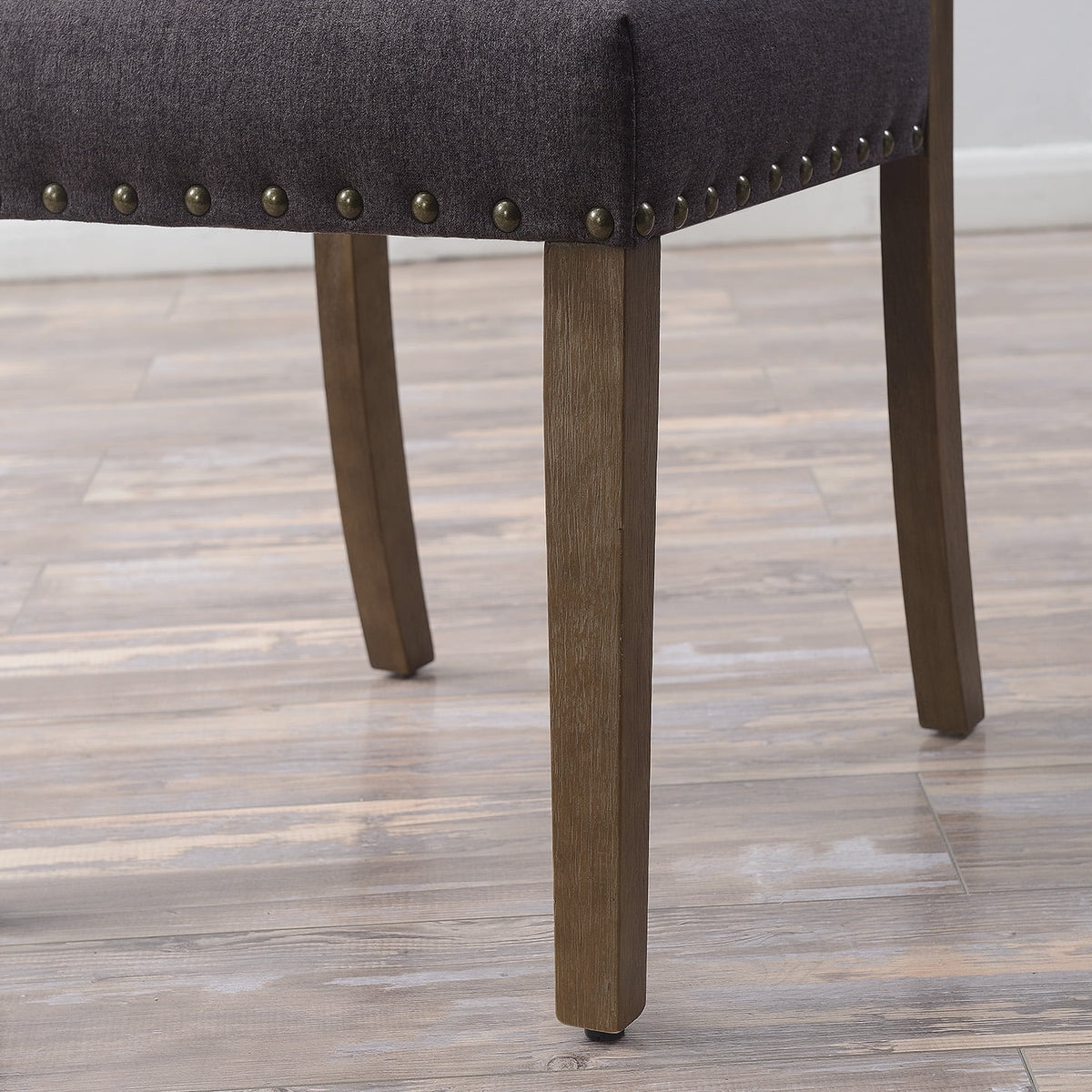 Set of 4 Upholstered Parson Dining Chairs with High Back & Nailhead Trim Z702164