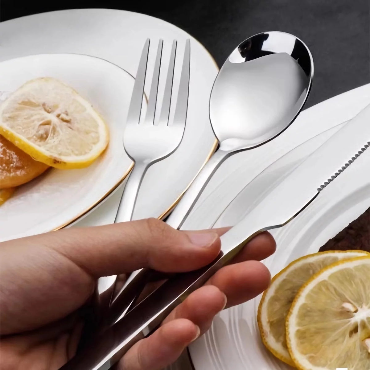 30 Piece Stainless Steel Silverware Set H96486