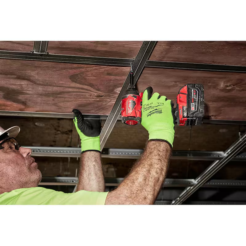 XX-Large High Visibility Cut Resistant Polyurethane Dipped Work Gloves W2281