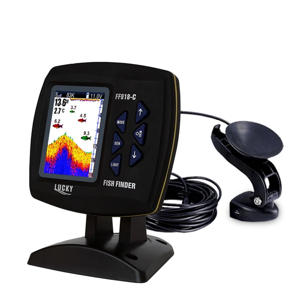 Color Screen Wired Fish Finder Dual Frequency 328ft/100m Water Depth I1480