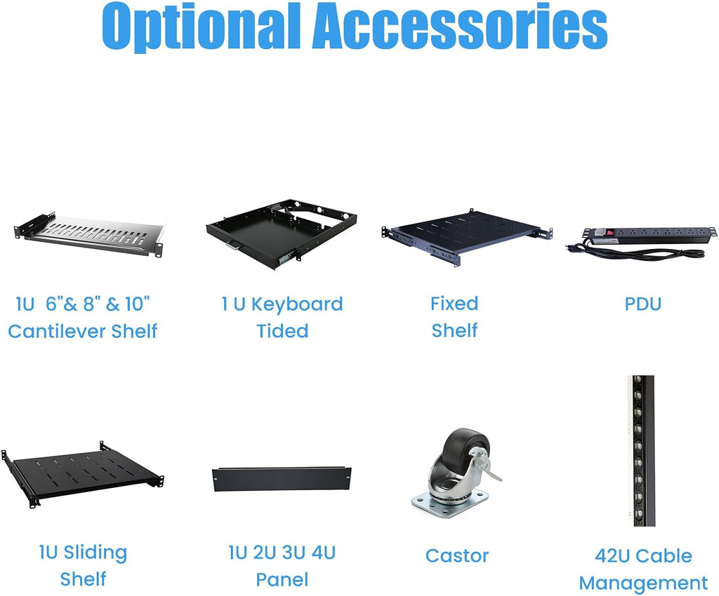 42U 4 Post Open Frame Server Rack 19inch Adjustable Depth L470