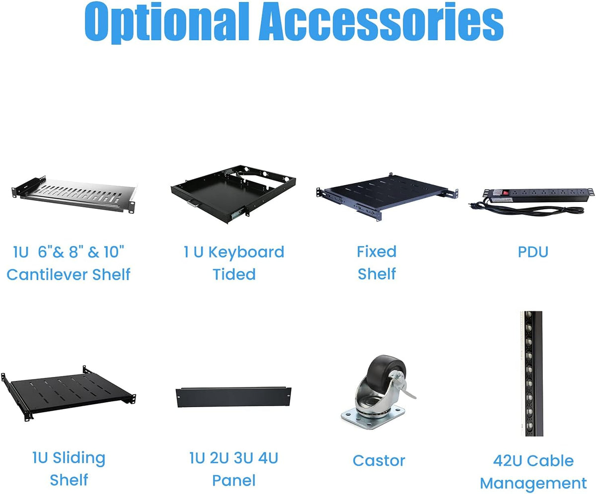 42U 4 Post Open Frame Server Rack 19inch Adjustable Depth L470