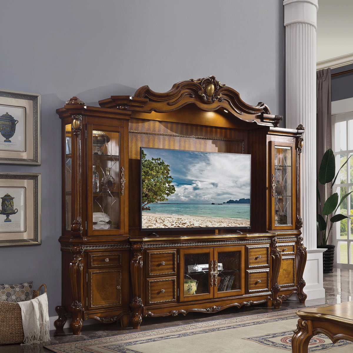 Cherry Oak Entertainment Center C4463