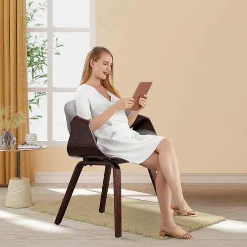 White Upholstered Butterfly Accent Chair with Wood Legs S13362