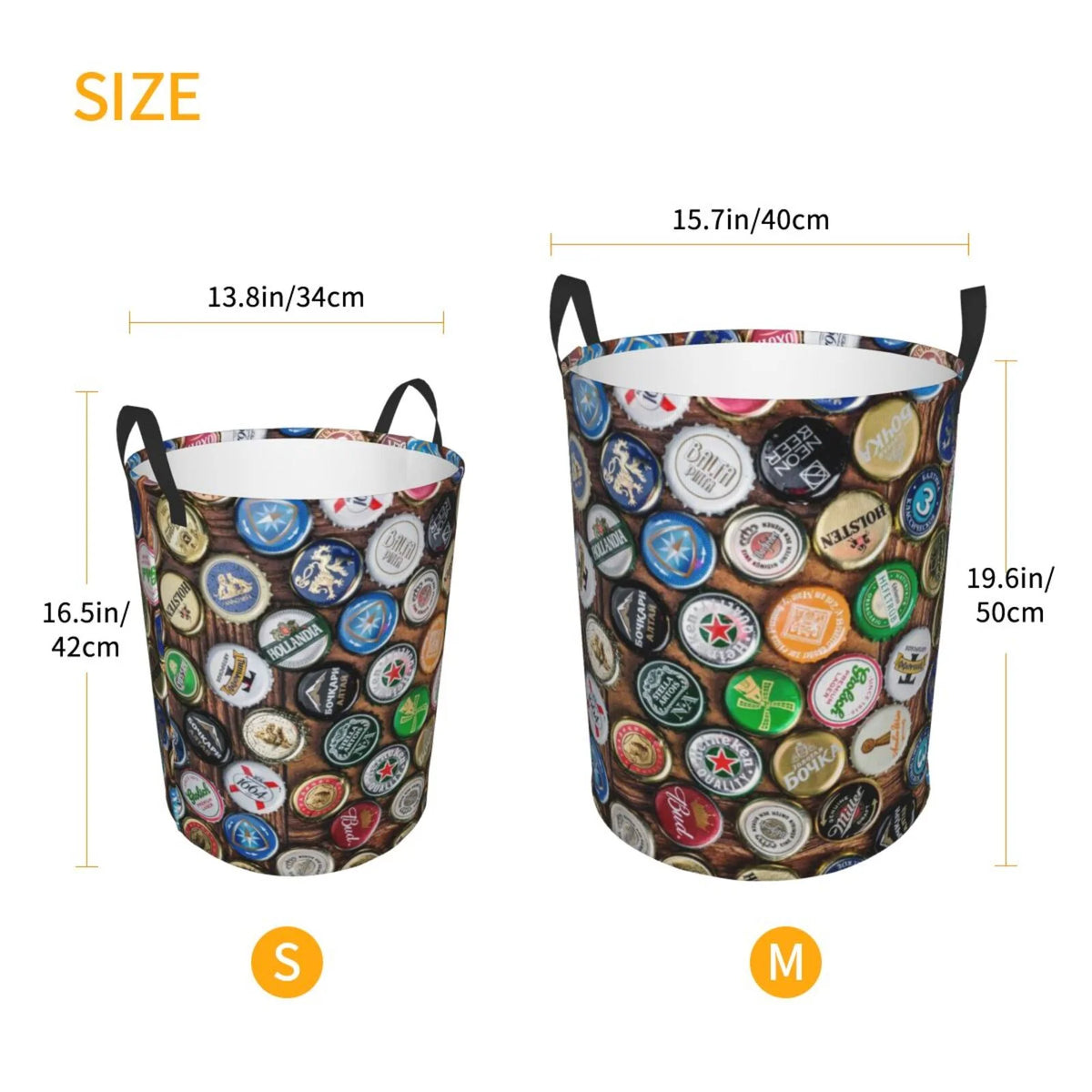 Laundry Hamper with Handles Round Laundry Basket C202