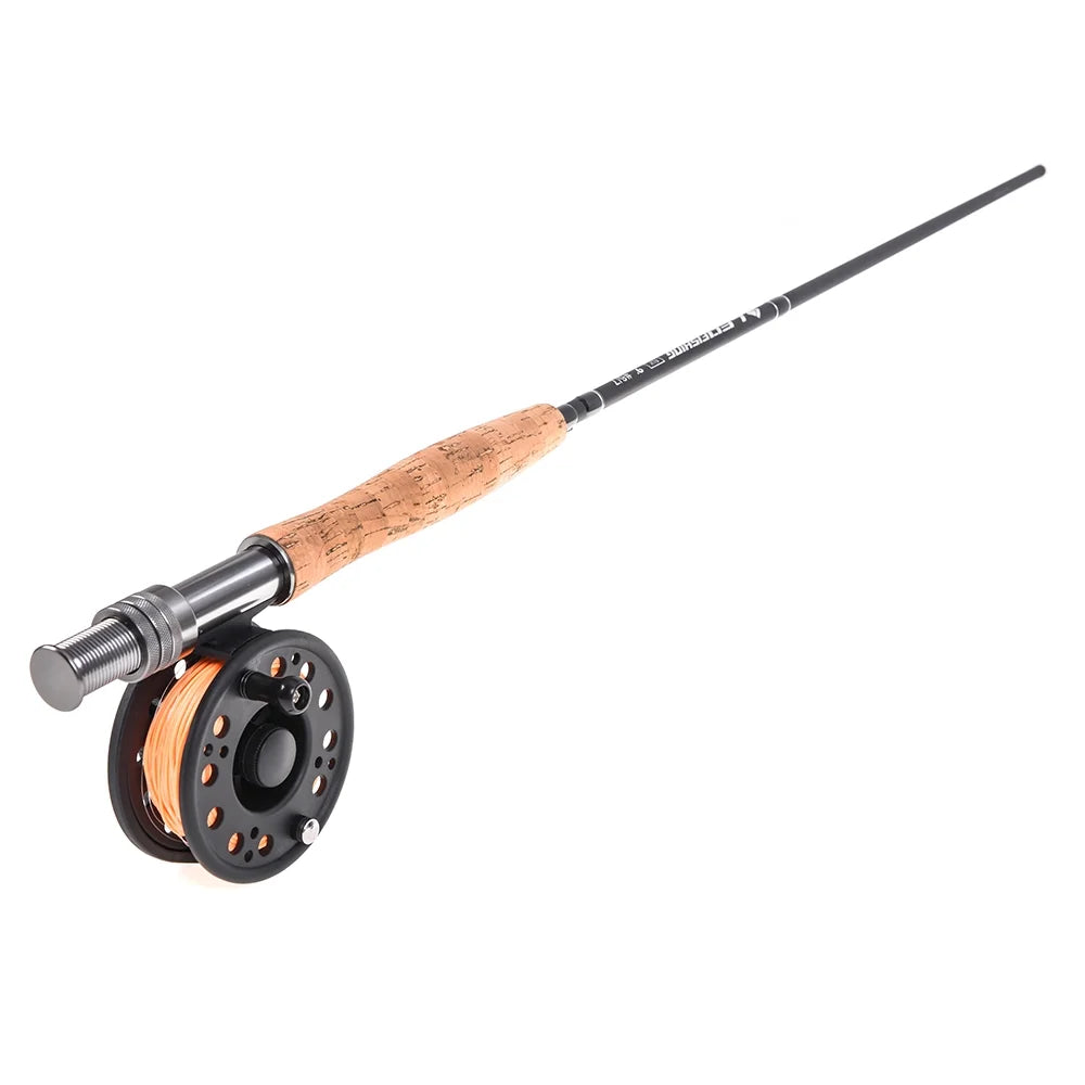 9' Fly Fishing Rod and Reel Combo with Carry Bag 10 Flies H549931