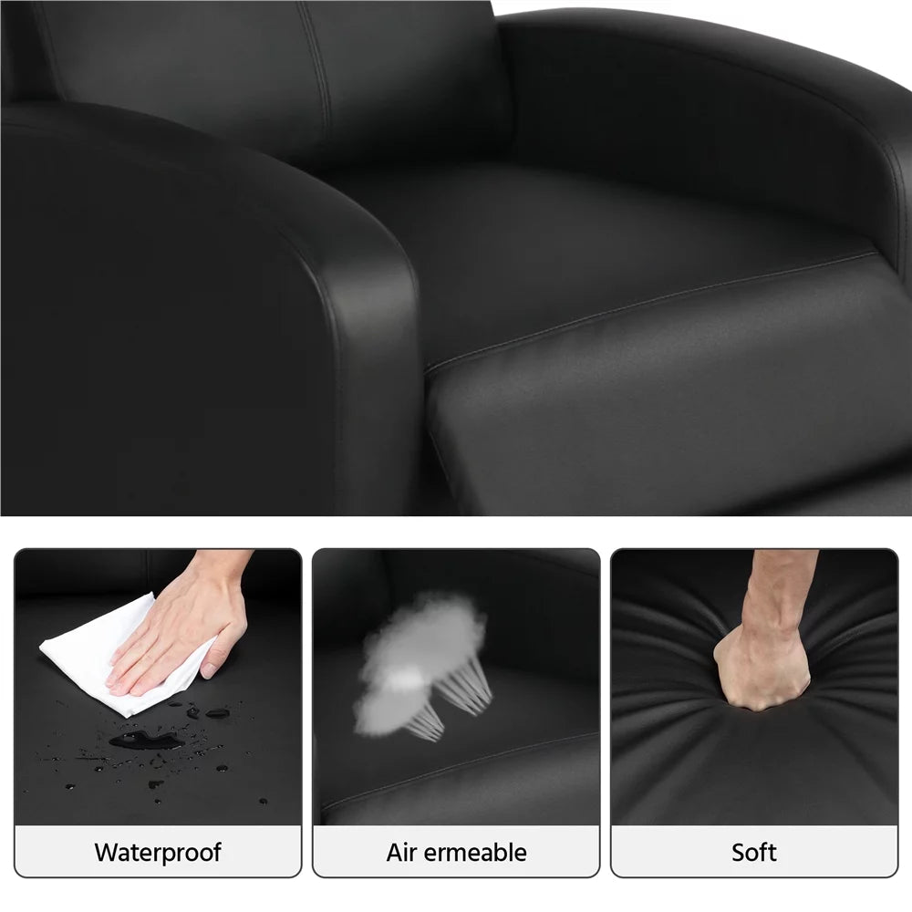 Faux Leather Push Back Recliner S39001