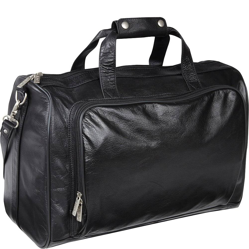 18" Leather Carry on Weekend Duffel Black I624