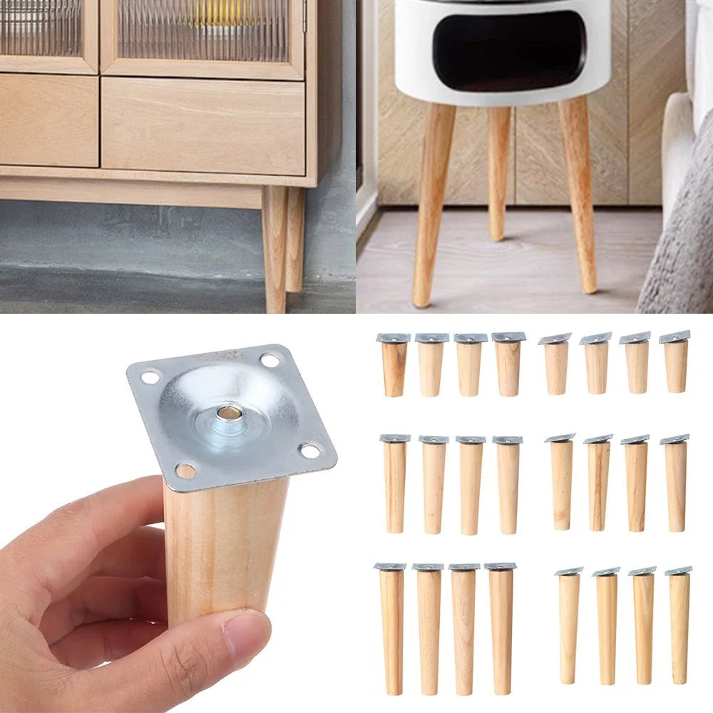 4Pcs Wooden Furniture Legs 15CM Straight Foot Z632217