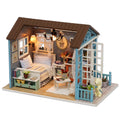 Miniature Dollhouse Kit 3D Wooden House Room Craft with Furniture LED Lights O243323