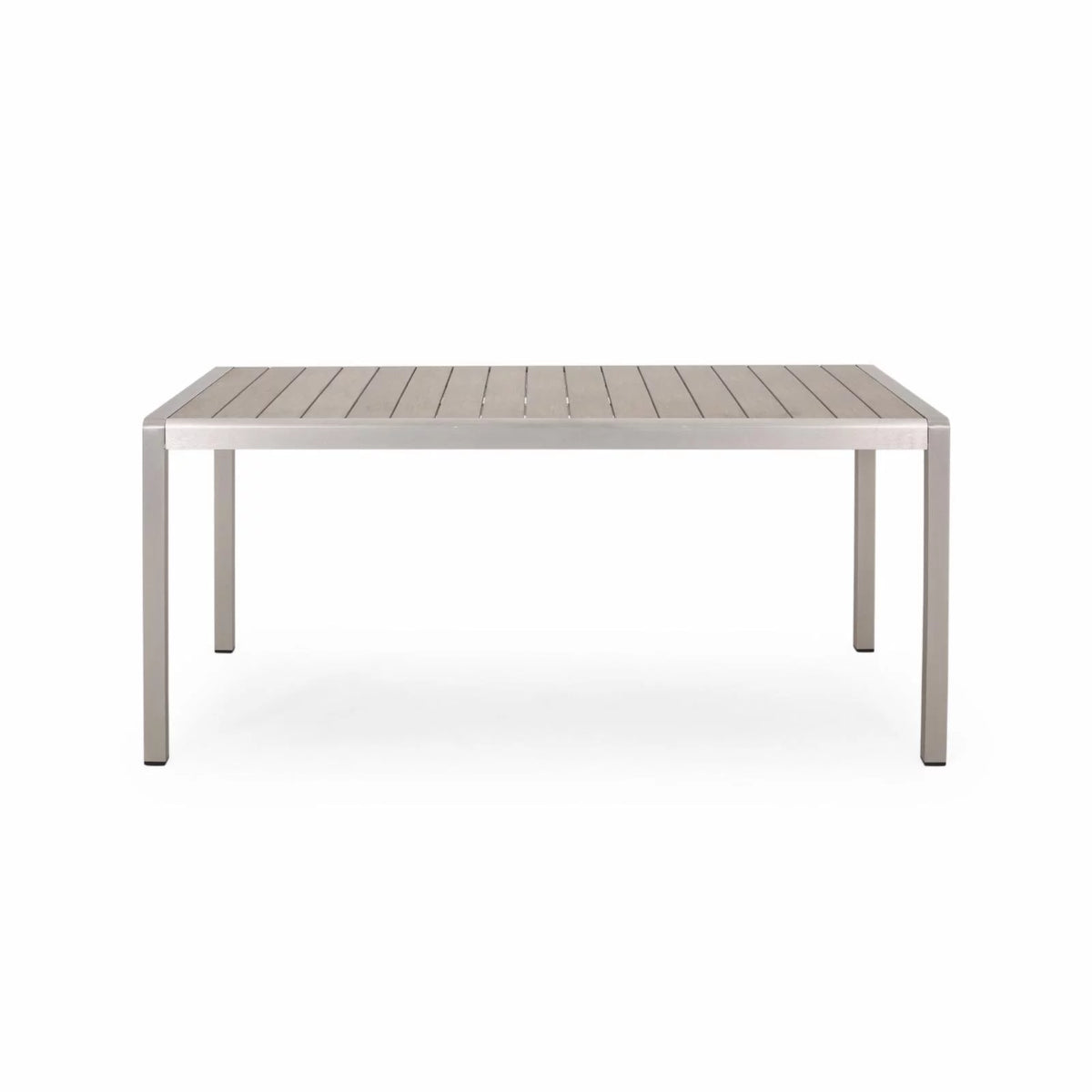 Aluminum Dining Table with Faux Wood Top O696