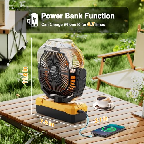460ml Portable Misting Fan with 24000mAh Rechargeable Battery, Black E397670