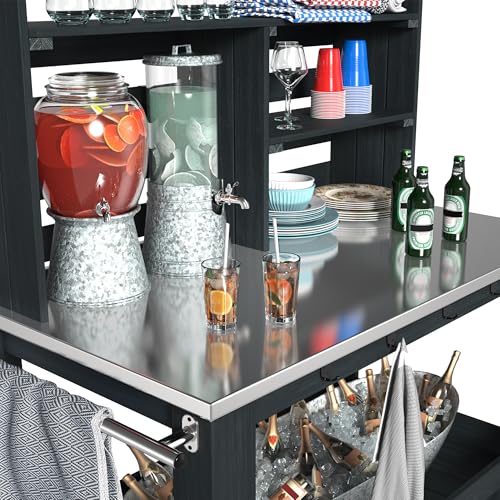 Potting Bench Table with Stainless Steel Top Z841