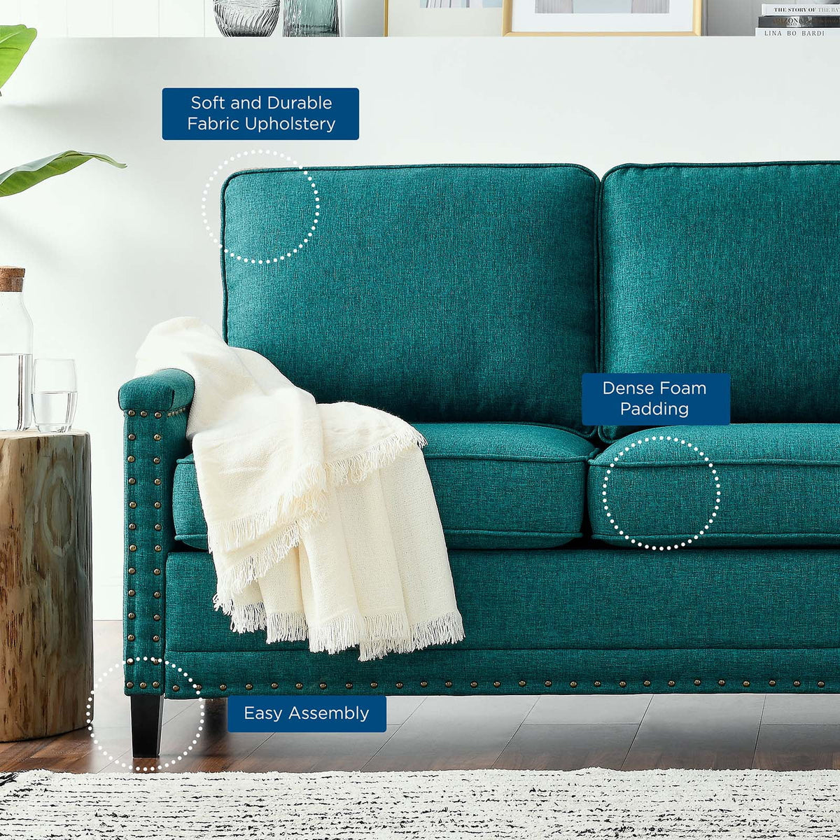 Teal Upholstered Fabric Sofa R929
