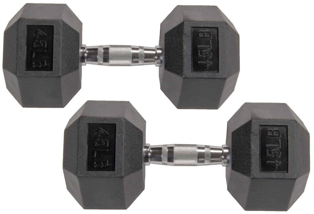 Rubber Encased Hex Dumbbells 20 Lbs. Pair P122