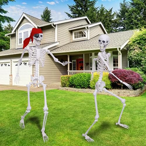 2 Pack 5.4Ft Posable Life Size Skeleton Decorations J486