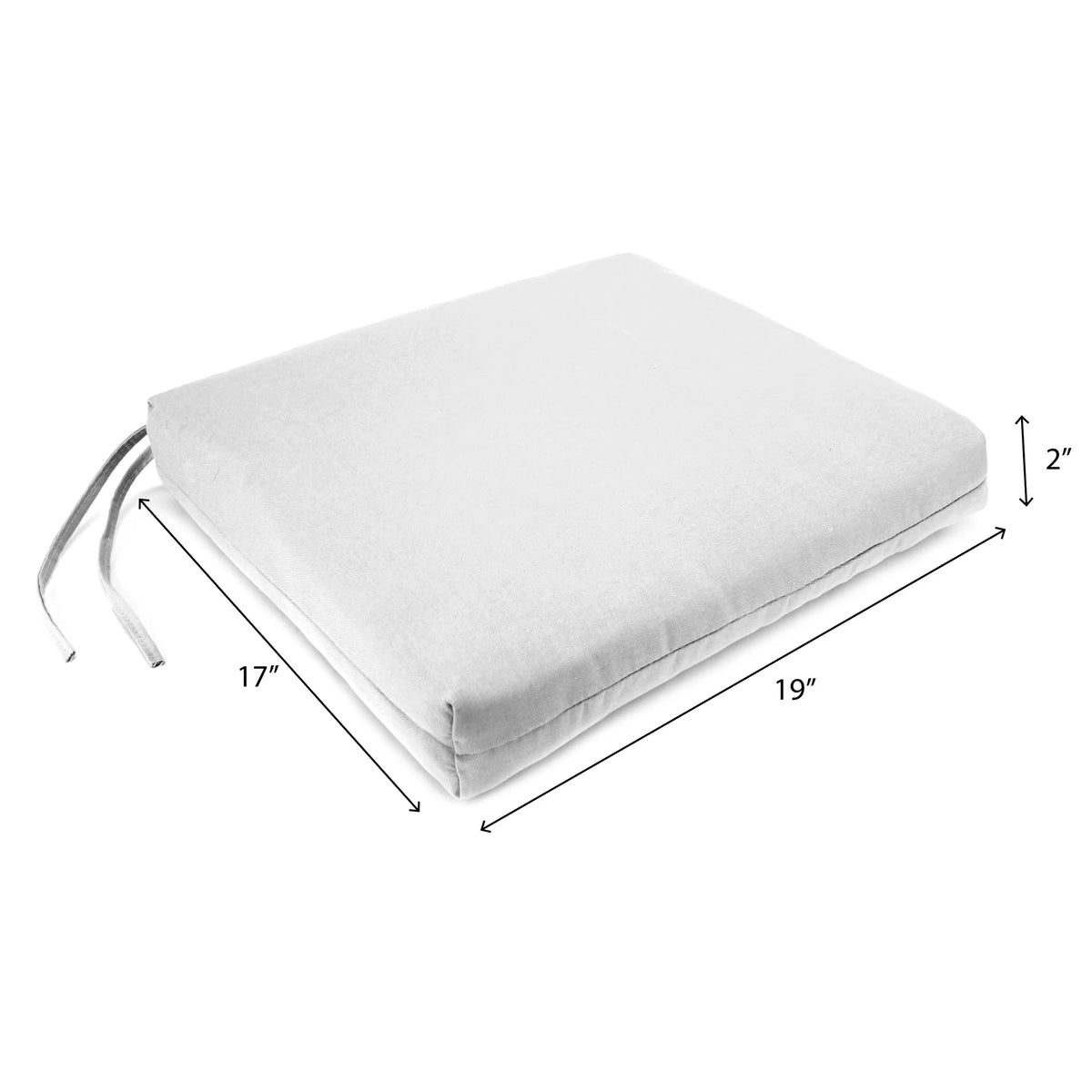 Black Rectangular Outdoor Chair Pad Seat Cushion with Ties, 2 Pack Y2032