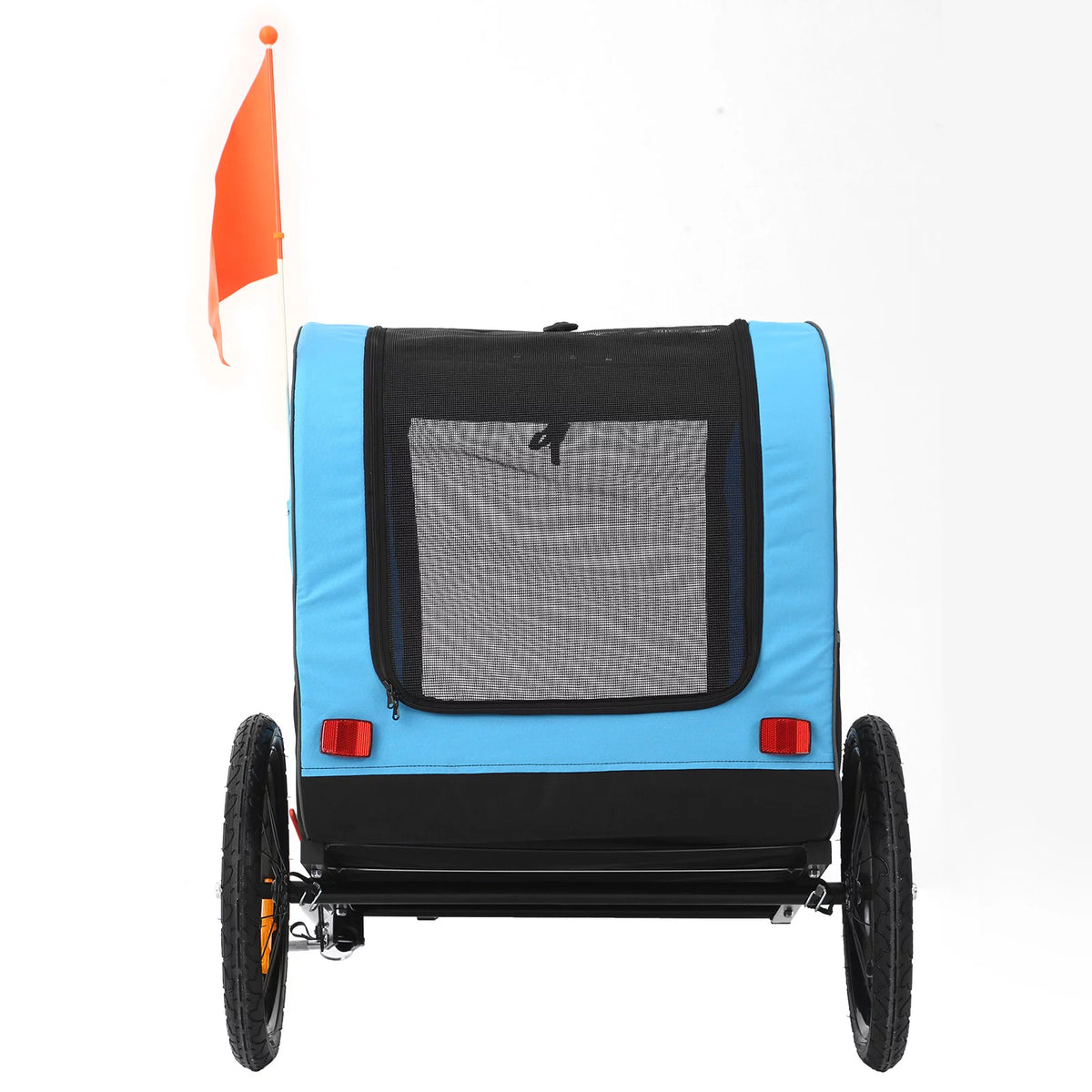 Foldable Dog Bike Trailer with Rear Entrance for Small and Medium Pets Under 88 lbs, Green Q265838