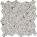 Black and White Tumbled Marble Mosaic Tile, 11.42 in. x 11.42 in. x 10 mm, 9.1 Sq. ft. / CASE I163338
