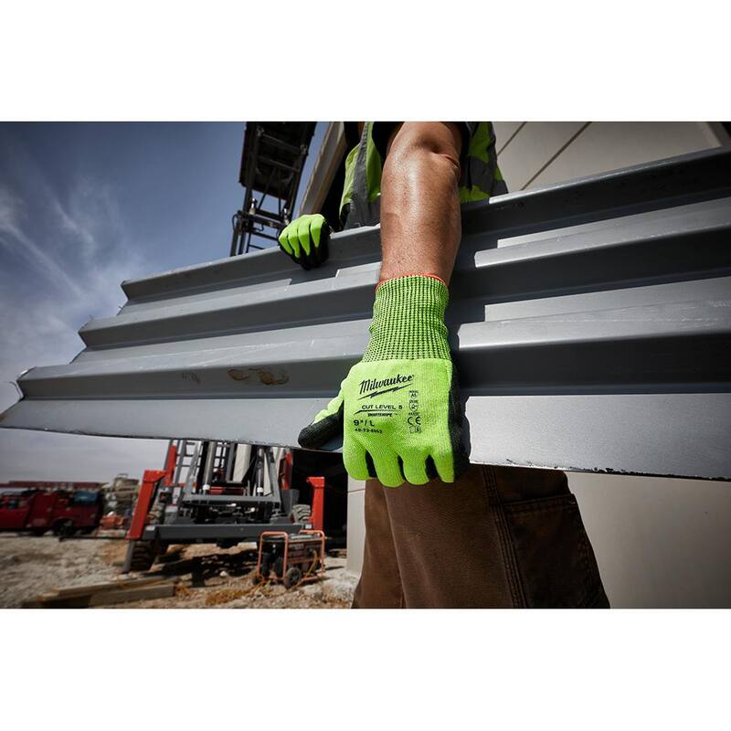 High Visibility Level 5 Cut Resistant Polyurethane Dipped Work Gloves 12-Pack T612378