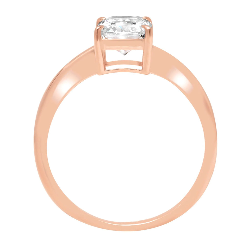 18K Rose Gold Solitaire Diamond Engagement Ring size 6 C25063