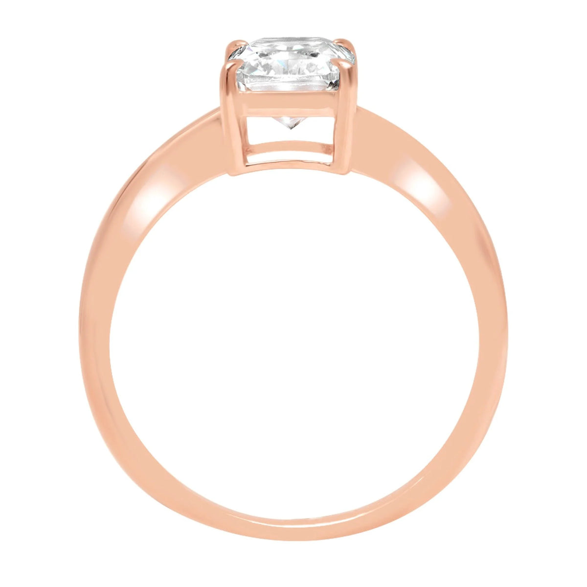 18K Rose Gold Solitaire Diamond Engagement Ring size 6 C25063