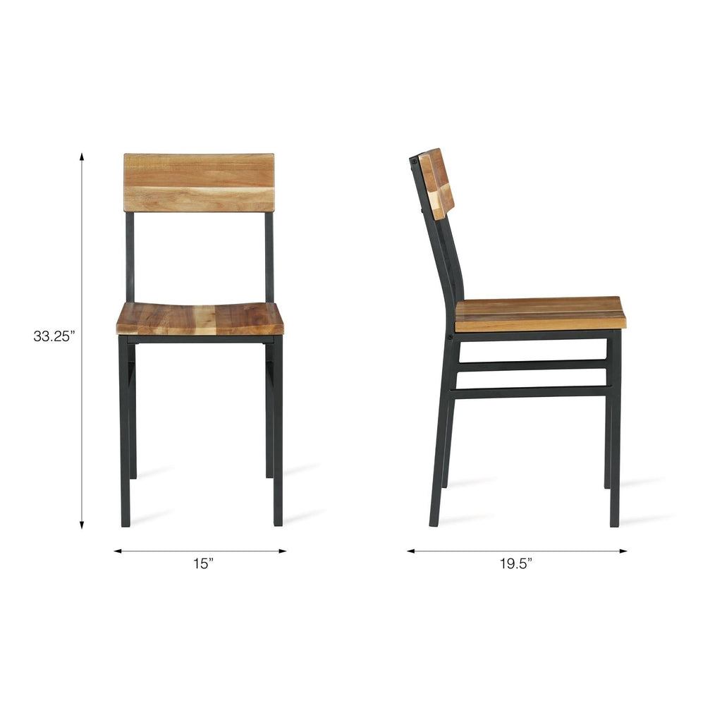 Natural Gray Wood and Metal Dining Chair (2-Pack) Z8919