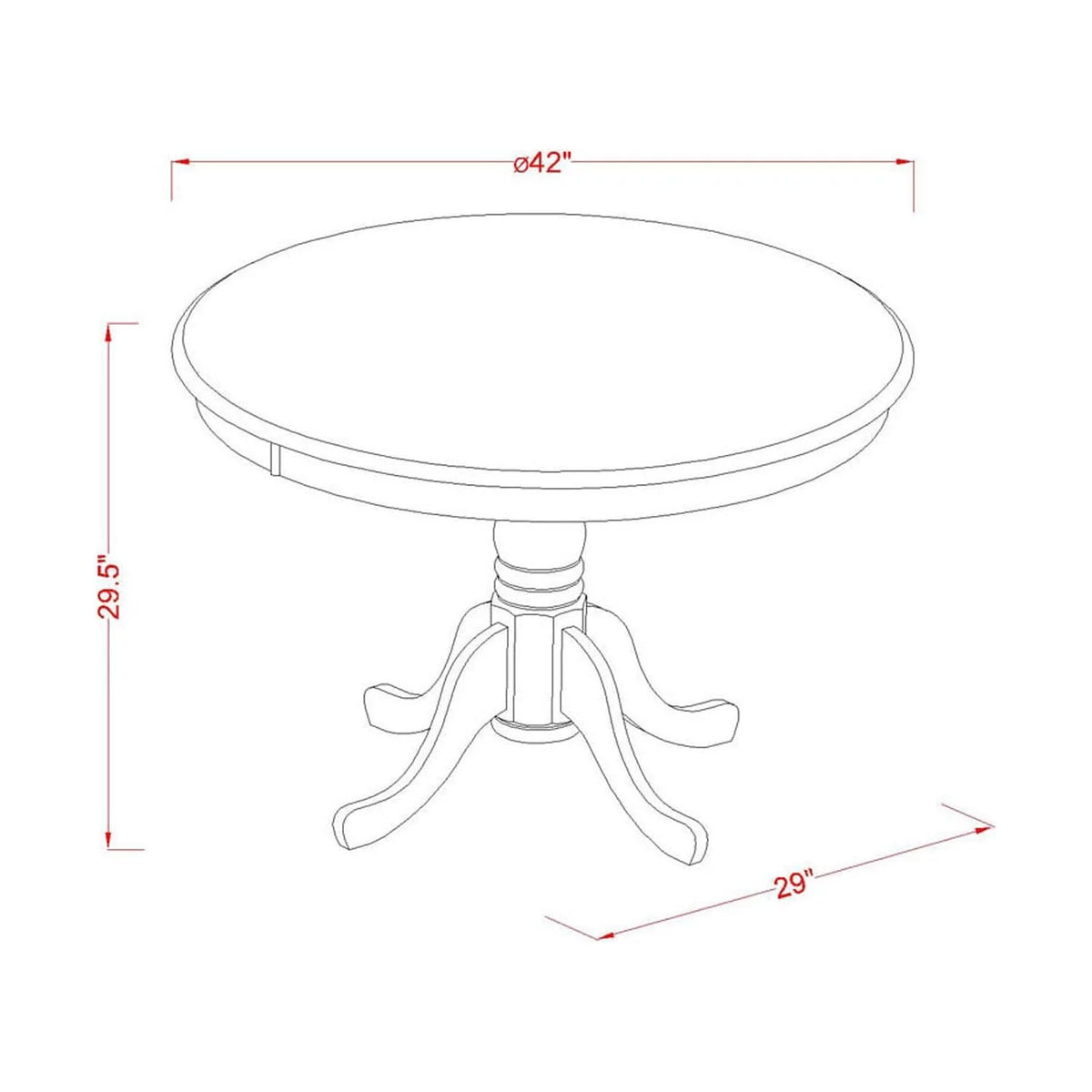 Round Cappuccino Kitchen Table Set U155