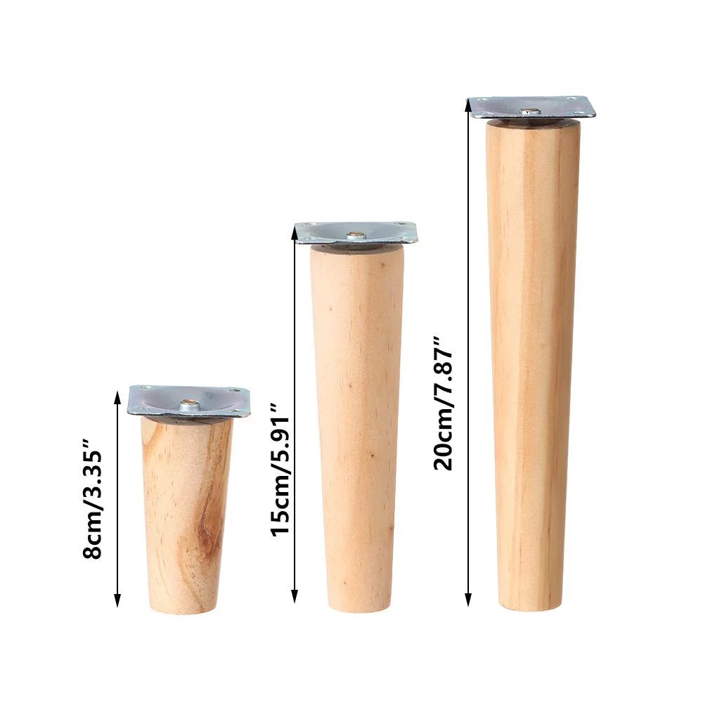 4Pcs Wooden Furniture Legs 15CM Straight Foot Z632217