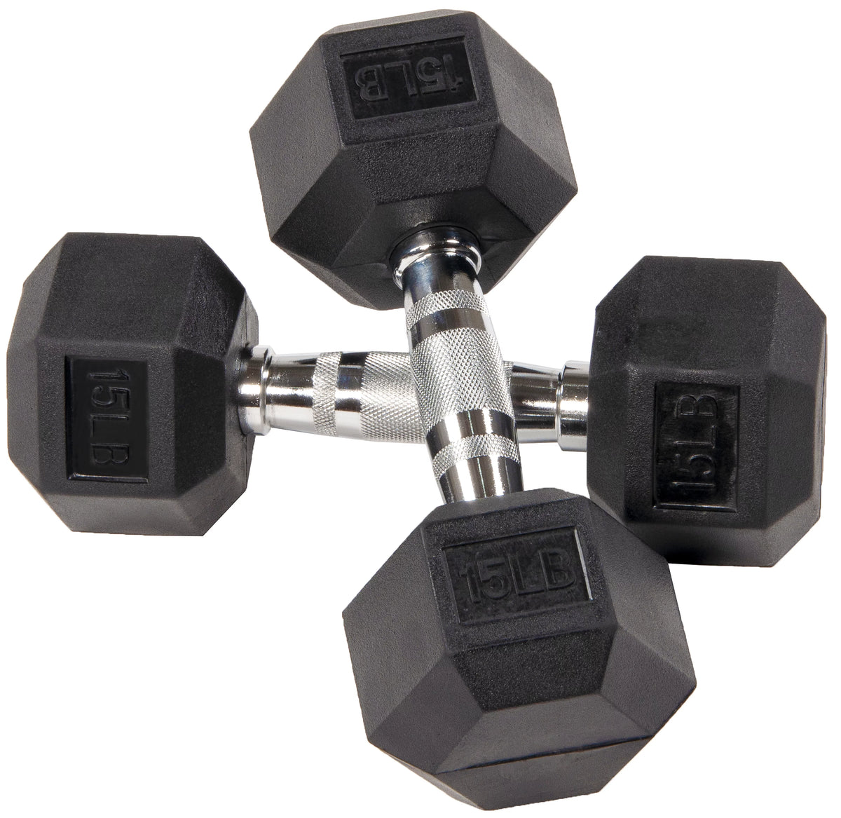 Rubber Encased Hex Dumbbells 20 Lbs. Pair P122