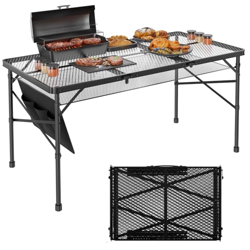 Folding Grill Table with Adjustable Height D261830