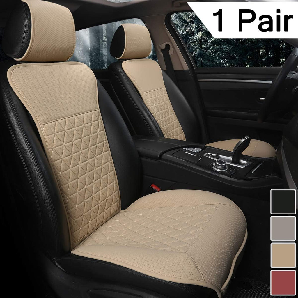 Beige PU Car Seat Covers for Front Seats T4459