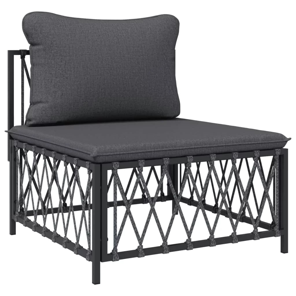 4 Piece Patio Set with Cushions Anthracite Steel R82458
