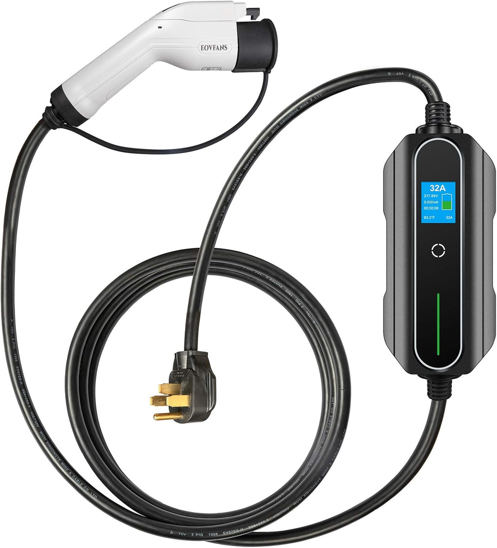 Portable EV Charger, NEMA14-50 220V-240V, 32 Amp Level 2 J1772 Charging Cable (Black) B747