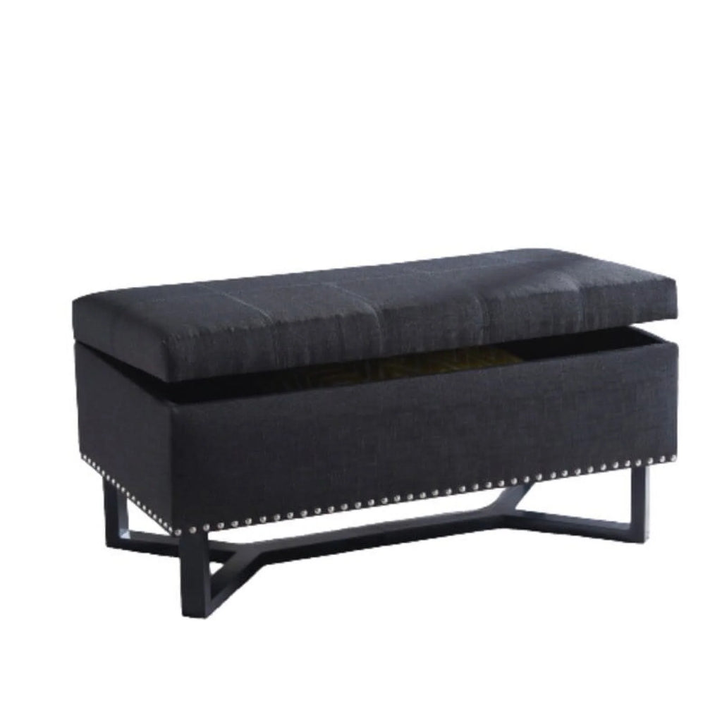 Fabric Studded Double Bench Ottoman W910775