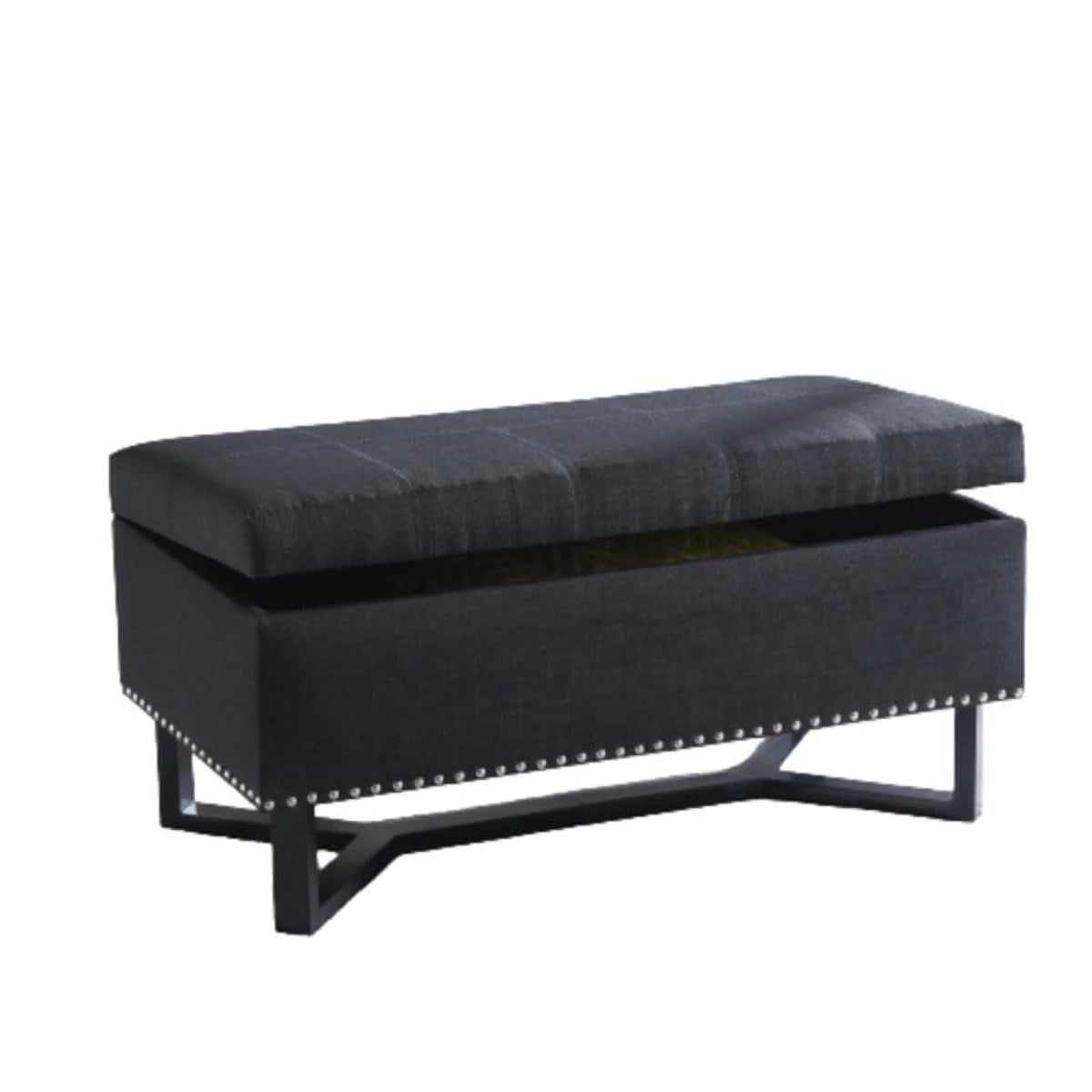 Fabric Studded Double Bench Ottoman W910775