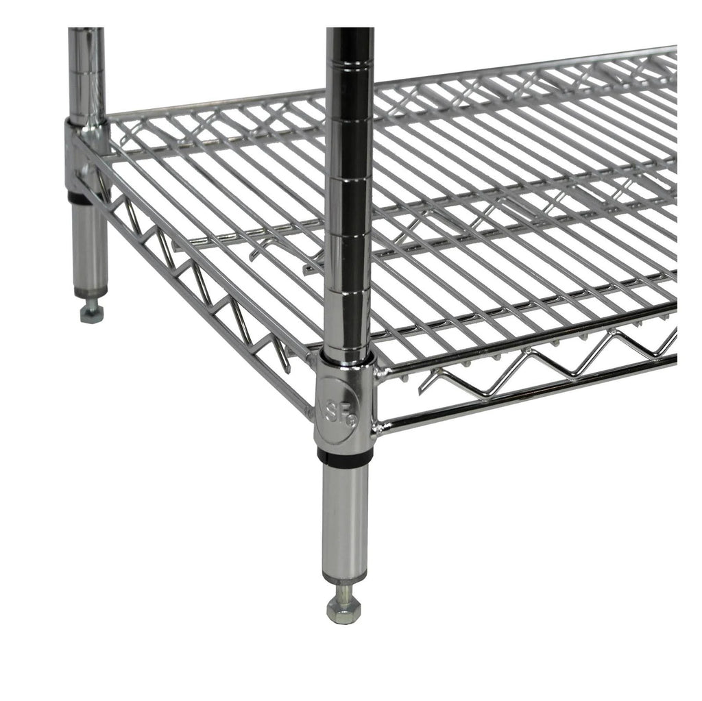 Chrome Wire Shelving Unit, 4 Shelves V375013