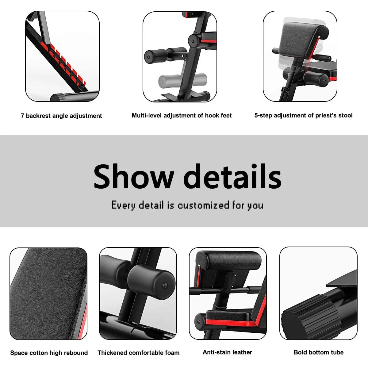 Adjustable Weight Bench Incline Decline Foldable Workout Equipment L4566