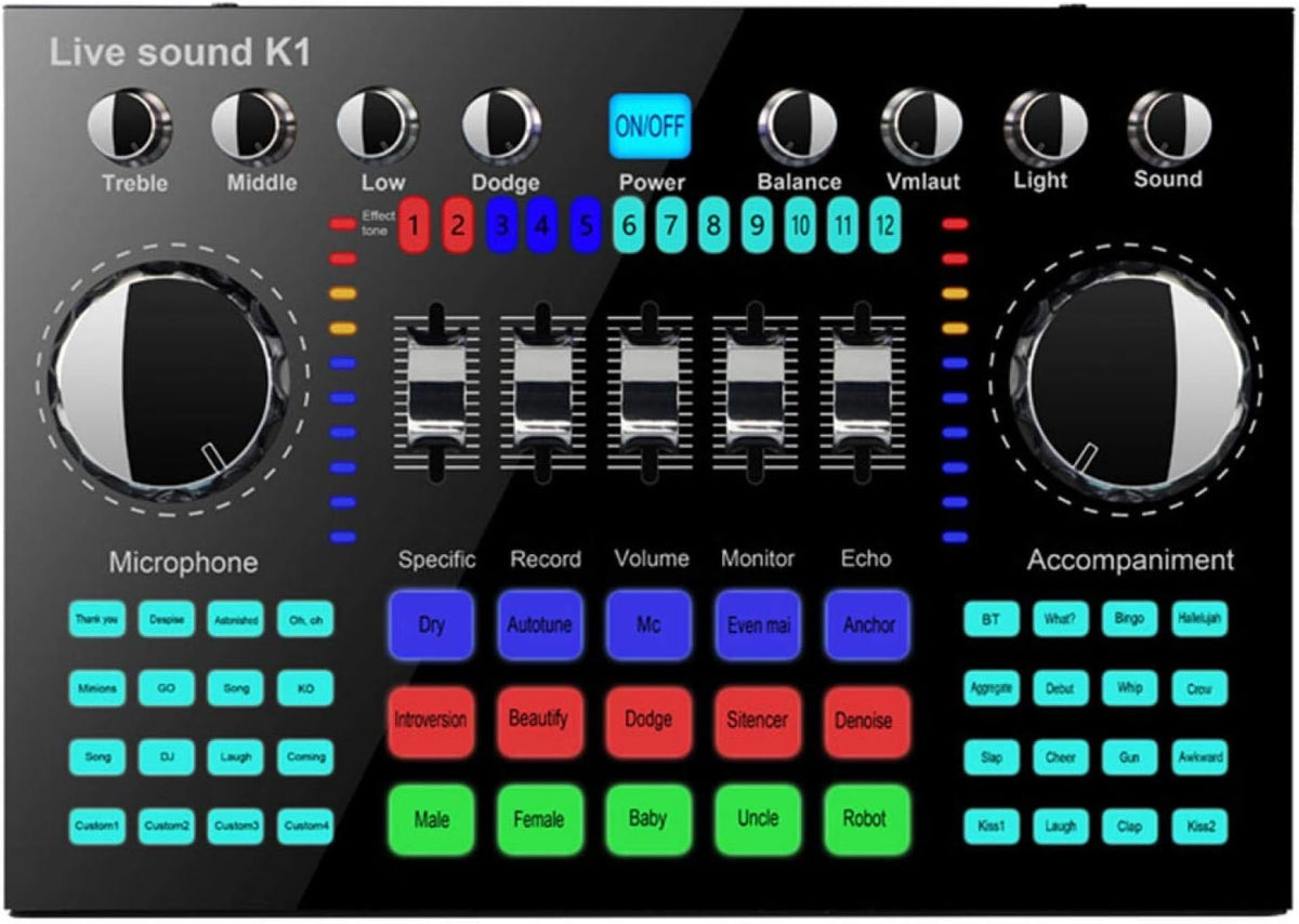 Live Sound Card Bluetooth Audio Mixer H8070