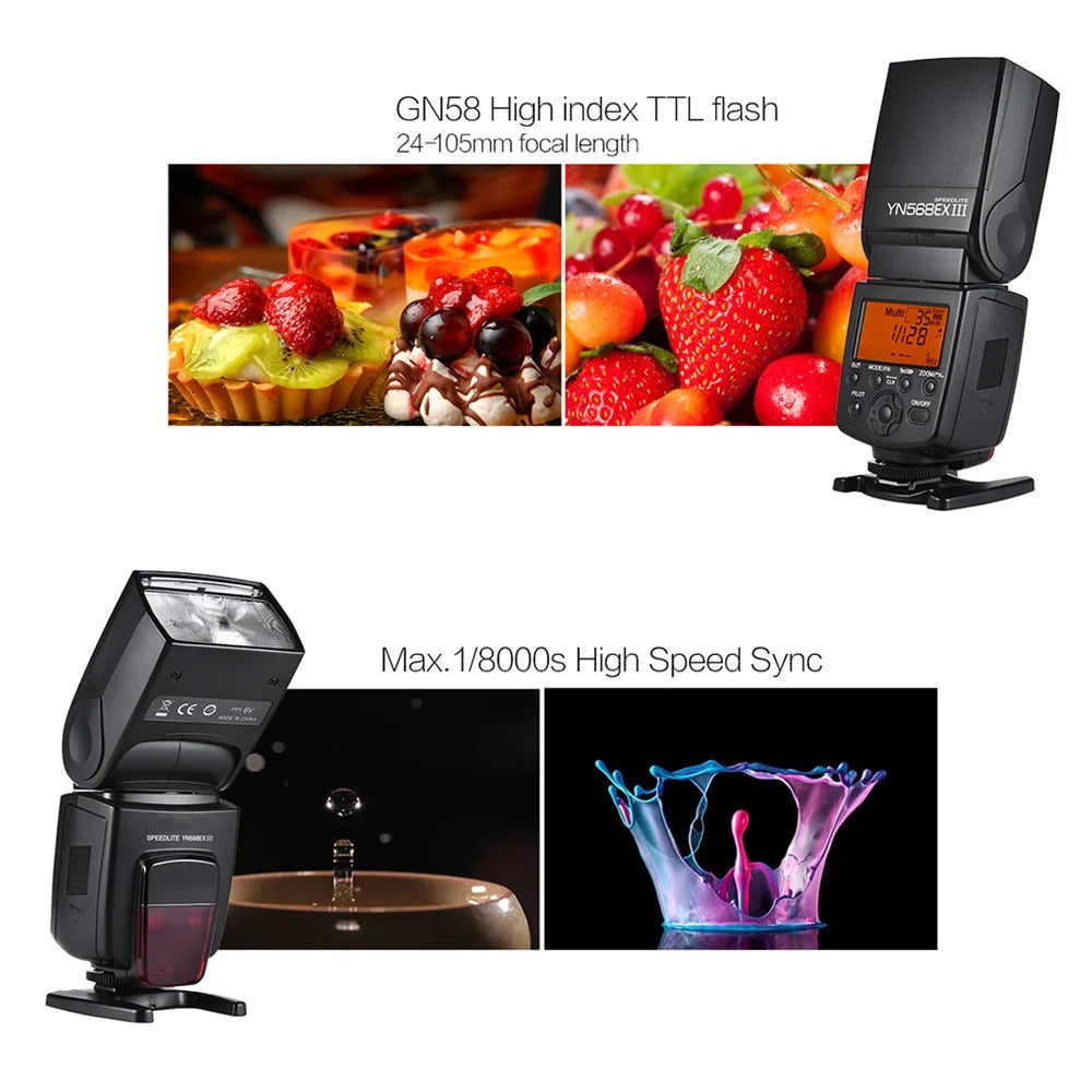 Wireless TTL Master Slave Flash Speedlite GN58 J51924