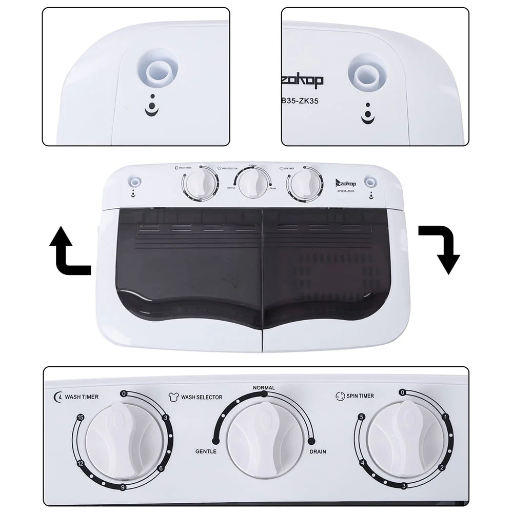 Portable Twin Tub Semi-Automatic Washing Machine D6621