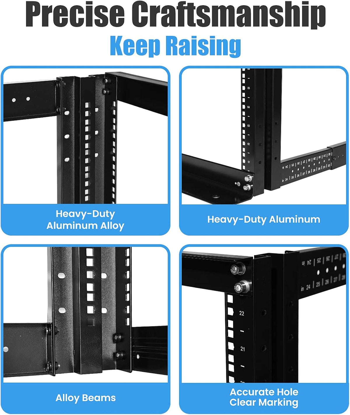 42U 4 Post Open Frame Server Rack 19inch Adjustable Depth L470