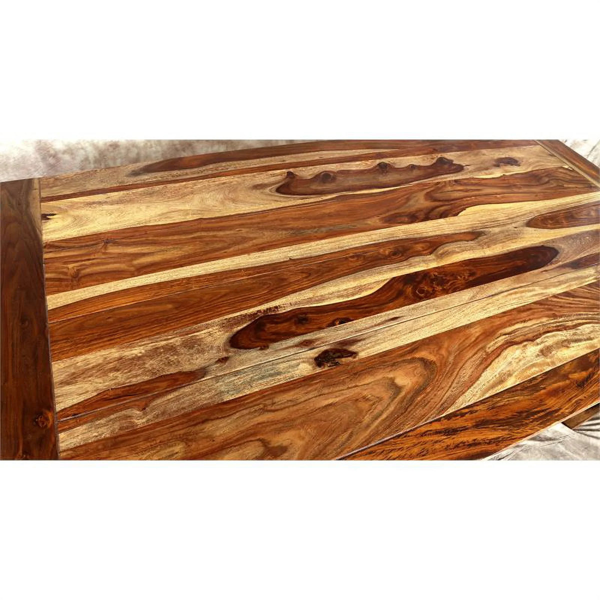 Solid Wood Rectangular Dining Table with Extension Leaves E25545
