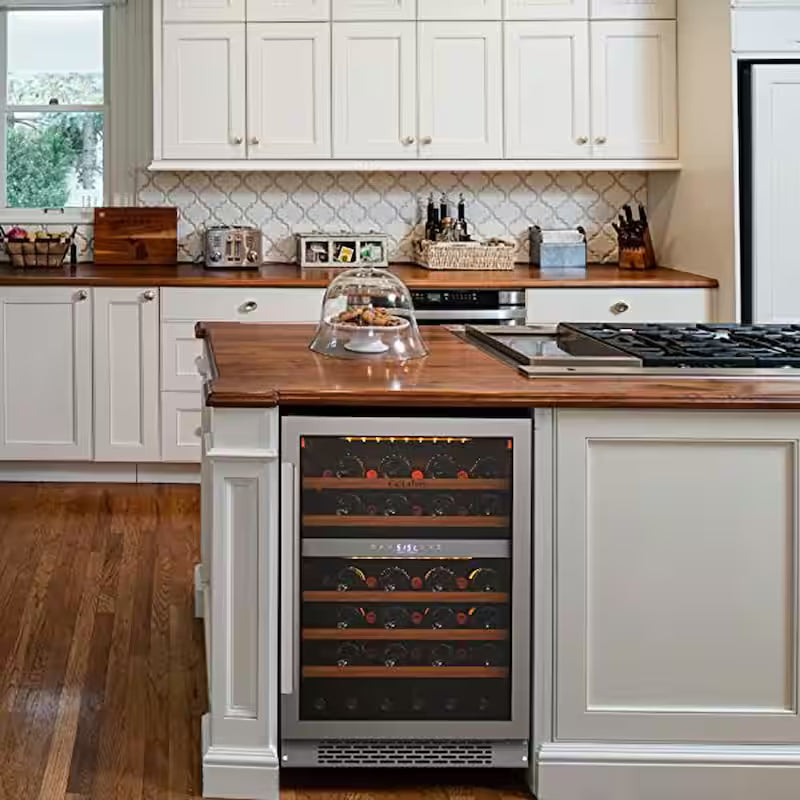 Built-In 46-Bottles Dual Zone Stainless Steel Wine Cooler N6332