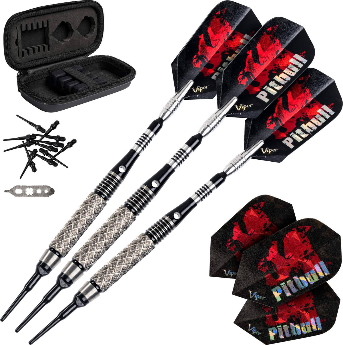 90% Tungsten Soft Tip Darts with Storage/Travel Case, 18 Grams T7244