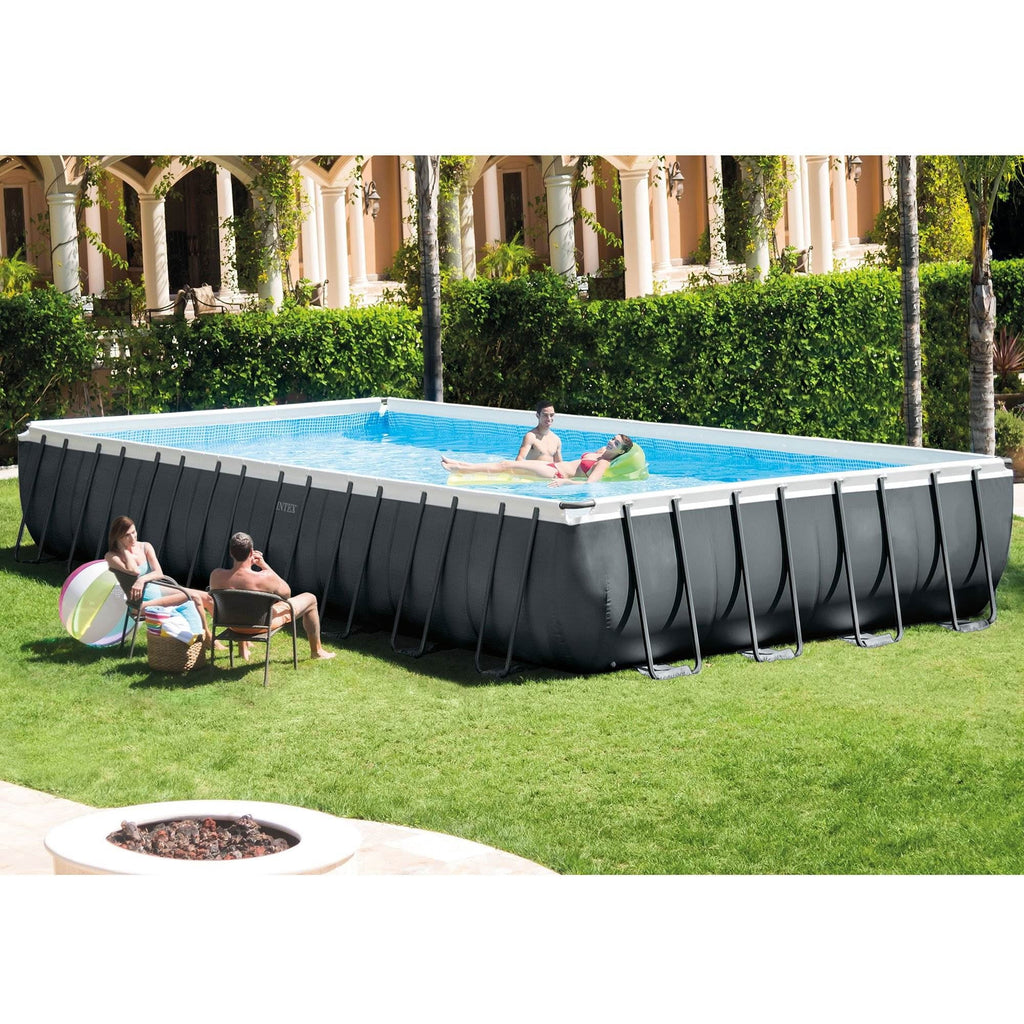 24' x 12' x 52 Rectangular Frame Swimming Pool Set with Pump N101